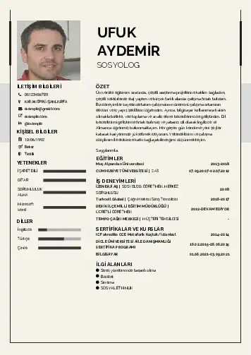 Sosyolog Cv Örnekleri cv indir